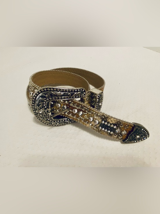 B.B. Simon Gold and Silver Crystal Western Belt main image 6